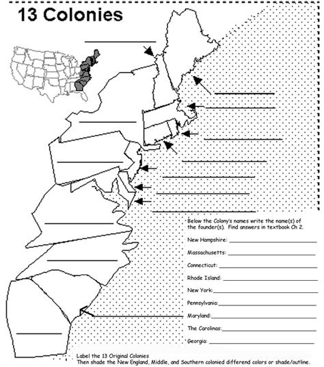 Fill in the blanks in the following sentence: 13 Original Colonies Map