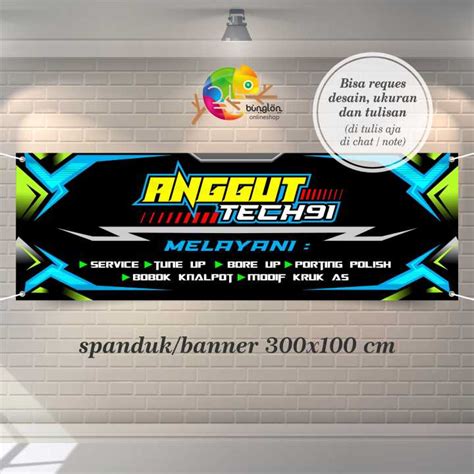 Size 300x100 Spanduk Banner Bengkel Racing Keren Murah Lazada Indonesia