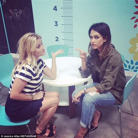 I play make believe for a living. Reese Witherspoon and Jessica Alba cuddle in an Instagram ...