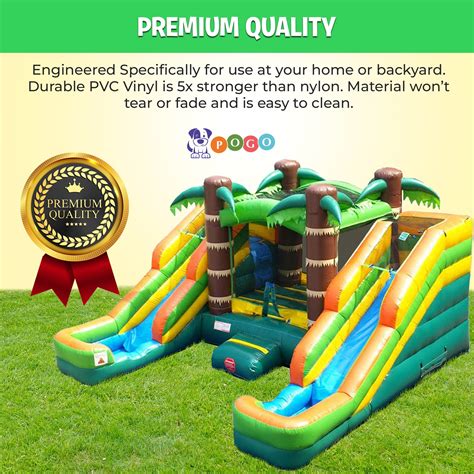 Pogo Bounce House Crossover Sports Inflatable Double Water Slide Bounce
