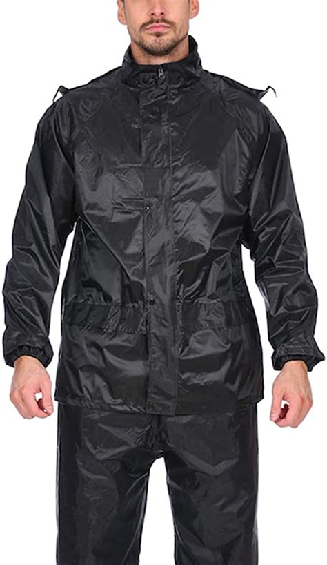 Rain Suits For Fishing Waterproof Rain Gear With Stowable Hood Raincoat