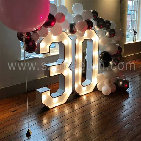 Giant Light Up Numbers Marquee Letters For 30th 60th Birthday Party