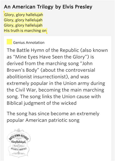 Glory, glory hallelujah / Glory, glory.. - An American Trilogy