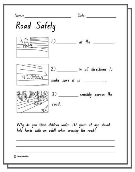 For some great safety in the home worksheets just follow the links below. Road Safety -Response Activity Sheets - Studyladder ...