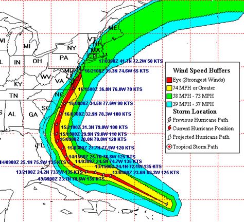 Hurricane Floyd Wind Speed Map Source Fema Download Scientific