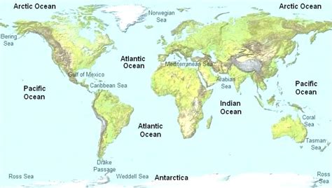 Oceans And Seas Map
