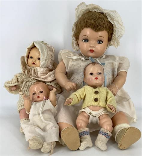 Lot 4 Vintage Baby Dolls Including 21 Ideal Composition Flirty Eye