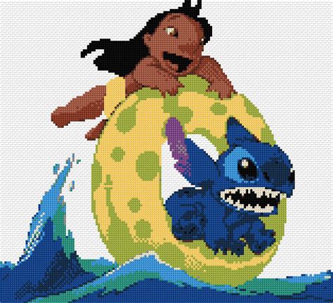 Lilo And Stitch Disney Pixel Art Pattern Pixel Art Pattern Stitch