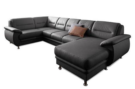 Ob als gemütlicher sitzbereich für die ganze familie oder als komfortables bett für gäste, ein funktionssofa passt sich allen lebenslagen an. Leder Wohnlandschaft links - mit Schlaffunktion - Schwarz ...