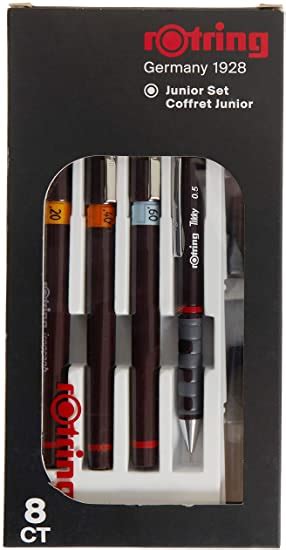 Rotring Isograph Junior Set 3x Technical Pens 020mm 040mm 060mm