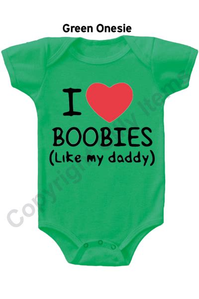 I LOVE BOOBIES LIKE MY DADDY Gerber Onesie FUNNY Baby Shower Gift INFANT T SHIRT
