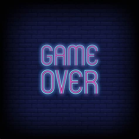 Premium Vector Game Over Neon Signs Text