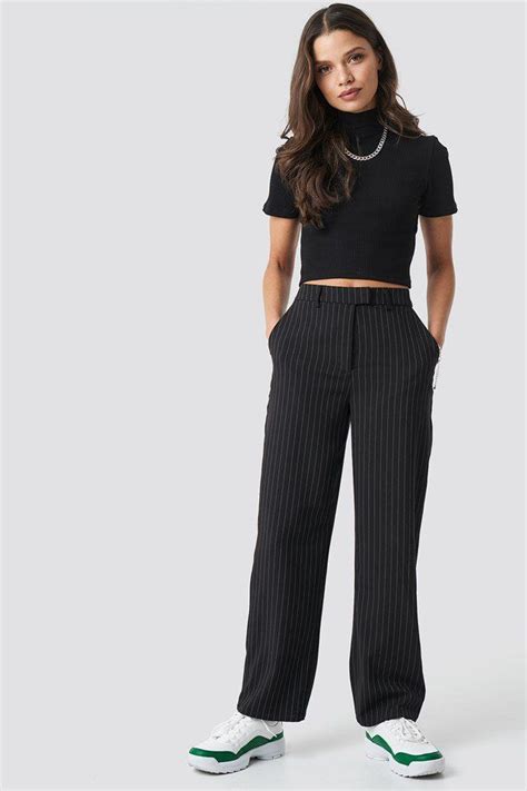 Suit Trousers Womens Tapered Trousers In 2023 Pinstripe Pants