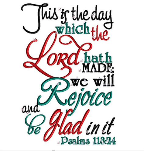Psalms 11824 Embroidery Design This Is The Day The Lord Has Etsy