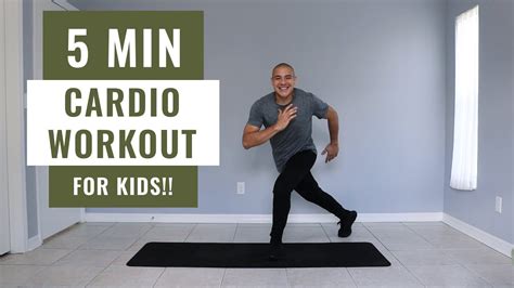 5 Minute Cardio Workout For Kids At Home Pe No Equipment Youtube