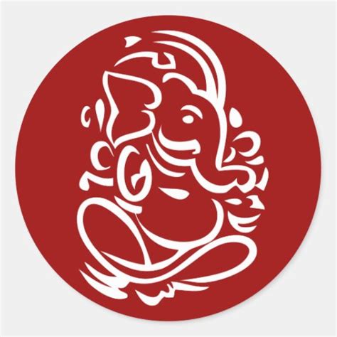 Ganesha Hindu God Sign Round Sticker Zazzle