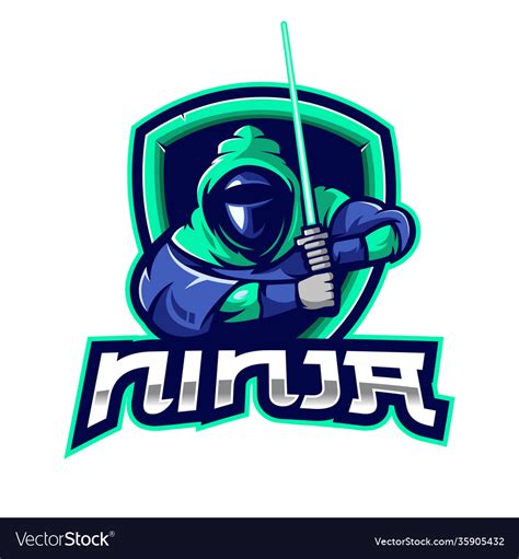 Ninja Logo With Transparent Background Royalty Free Vector