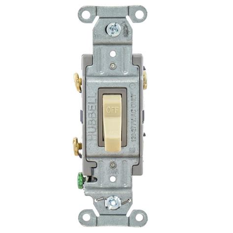 Hubbell 1520 Amp Double Pole Ivory Toggle Light Switch At