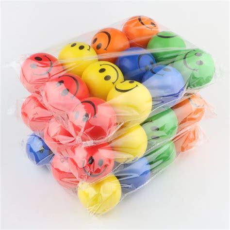 Colorful Happy Face Pu Balls Therapy Squeeze Anti Stress Balls Smiling