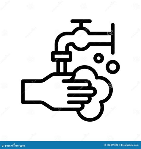 Hand Washing Vector Illustration Hygiene Line Style Icon Stock Vector