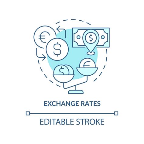 Exchange rates turquoise concept icon. Foreign currency exchange