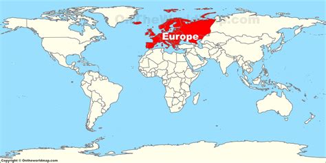 Europe On World Map United States Map