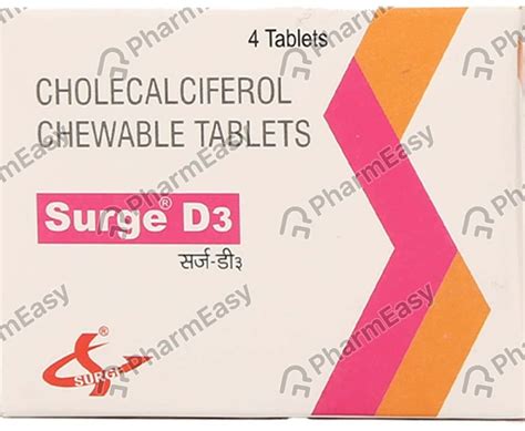 Surge D3 60000 Iu Chewable Tablet 4 Uses Side Effects Price