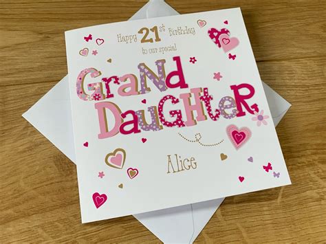 Personalised Granddaughter 21st Birthday Card Any Ageany Etsy Uk