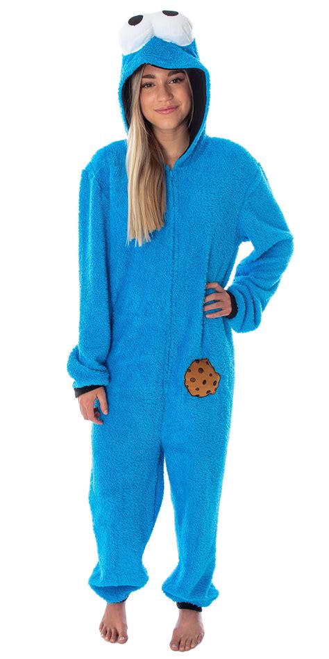 Sesame Street Adult Unisex Cookie Monster Costume Union Suit Pajama