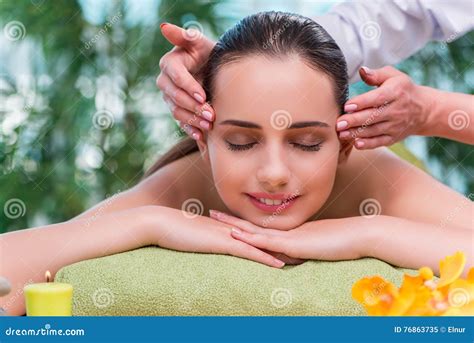 The Young Woman During Massage Session Stock Image Image Of Massaging