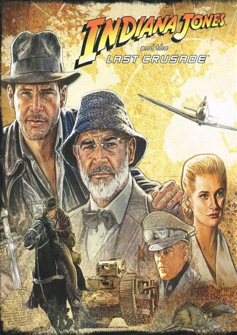 Indiana Jones And The Last Crusade Adventure Movie Artwork Cover Poster Indiana Jones Films