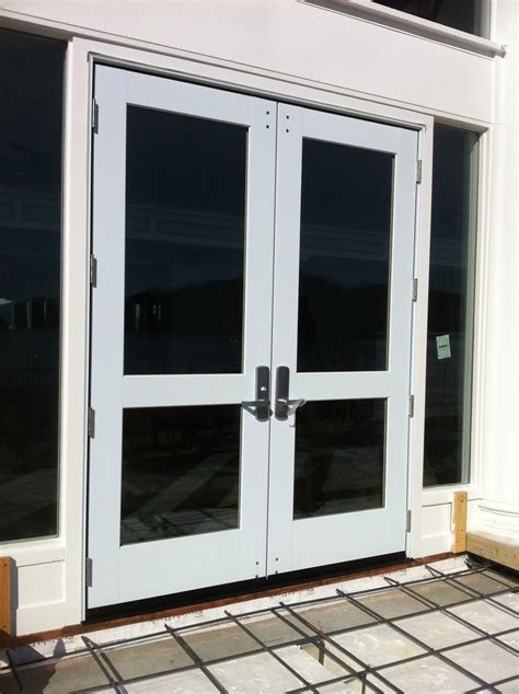 Marvin Commercial Door Installation With Von Duprin Hardware Ot Glass