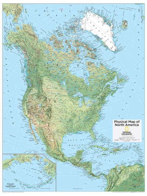 2014 North America Physical National Geographic Atlas Of The World