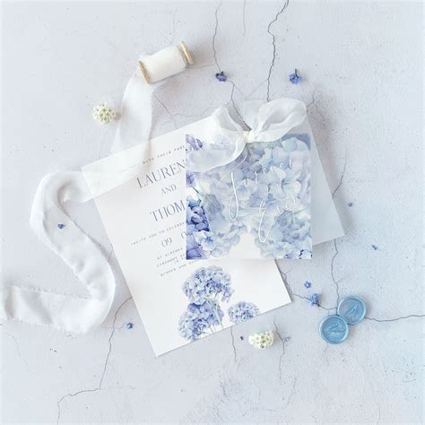 Blue Hydrangea Wedding Invitations