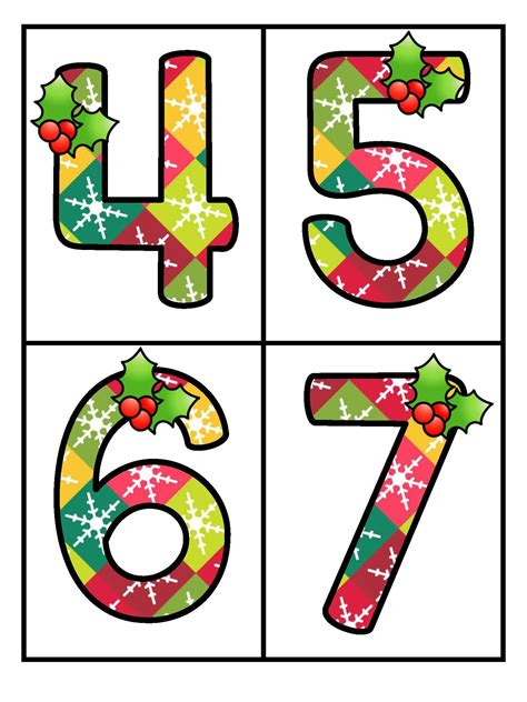 Christmas Theme Large Numbers Flashcards 0 25 Make Activities And