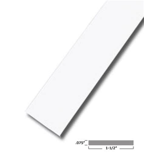 1 12 X 075 White Vinyl Flat Bar Window Trim With Tape 12 Ft Long