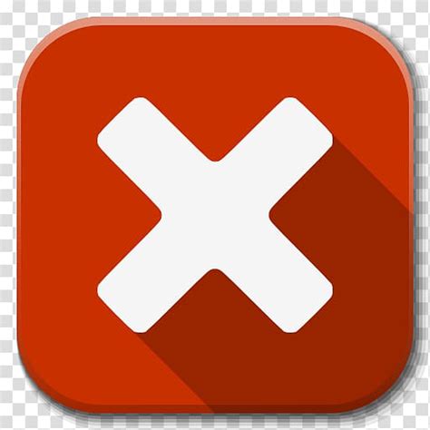 Red And White X Logo Square Area Symbol Apps Dialog Close Transparent