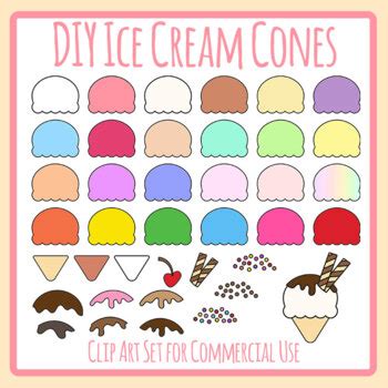 Design Your Own Ice Cream Cones Diy Make Your Own Ice Creams Clip Art Set