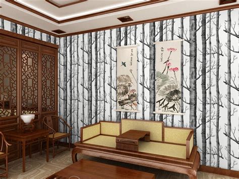 Spotted on etsy.com, the collection below features a wide range of lively forests to animate your place. Modern Birch Tree Wallpaper Brief Wallpaper Trees ...