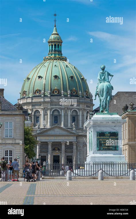 Marble Church Palace Square With Equestrian Statue Of King Frederick V