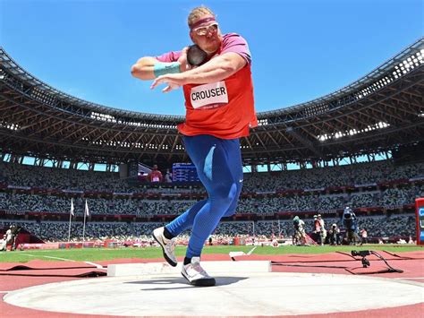 usa s ryan crouser sets olympic shot put record and wins gold again georgia public broadcasting