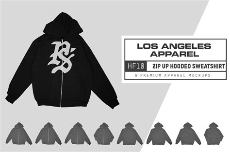 Los Angeles Apparel Hf10 Zip Up Hooded Sweatshirt Pixel Sauce