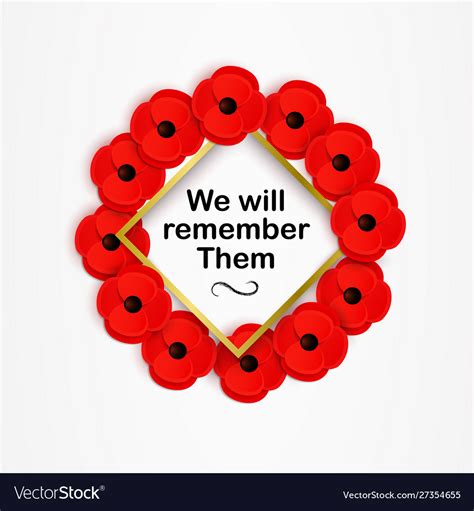 Remembrance Day Poppy Wreath With A Place Vector Image