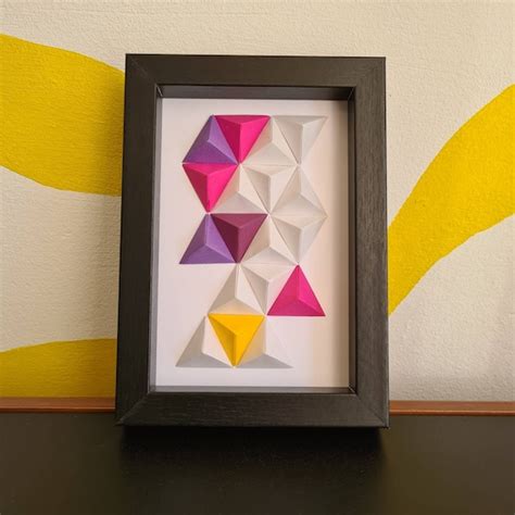 Origami Wall Art 10x15 Cm Abstract 3d Paper Art Paper Etsy