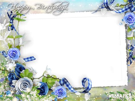 Happy birthday frames with flowers. Webka Photo Frames: Online App for Free