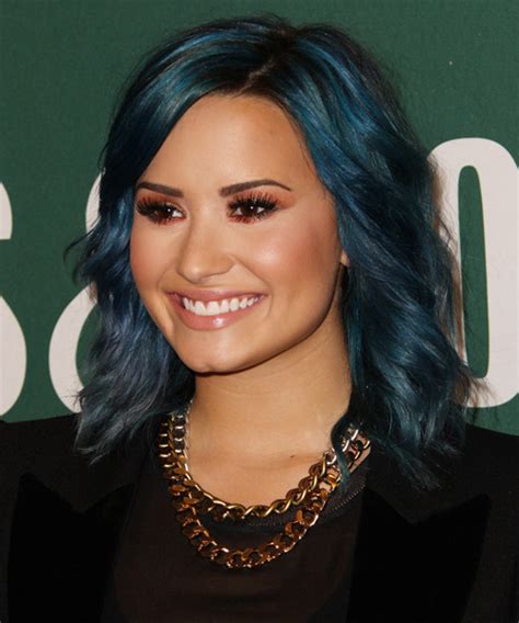 Demi Lovato Medium Wavy Blue Hairstyle