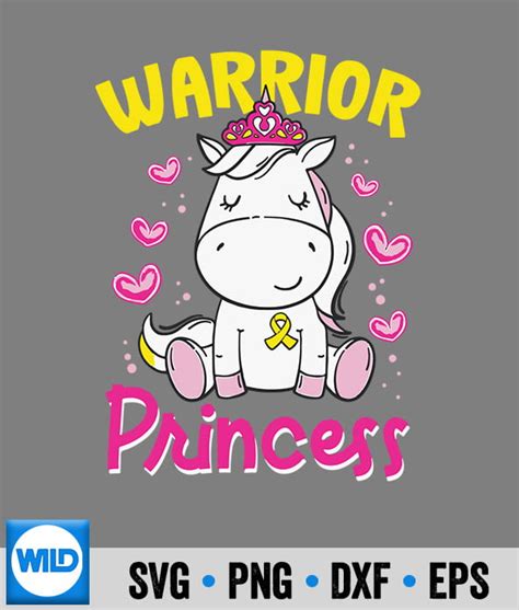 Unicorn Svg Childhood Cancer Awareness Unicorn Warrior Princess Svg