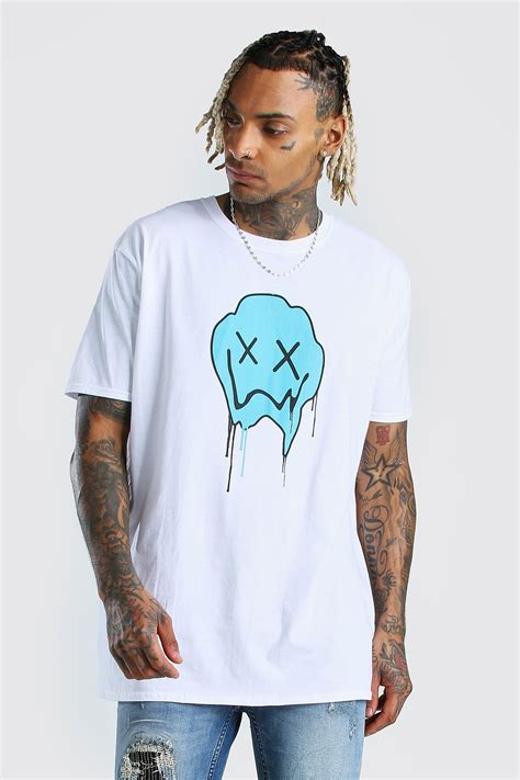 oversized drip face graphic t shirt print t shirt shirt designs shirt designs for men