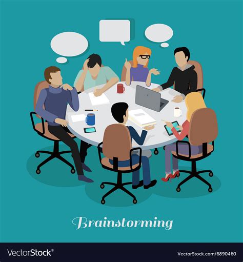 Meeting And Discussion Briefing Royalty Free Vector Image