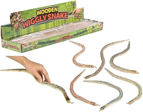 4 New Wooden Wiggle Snakes Wood Snake Pretend Classic Toy 20 Size Toys